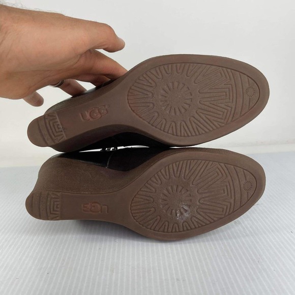 UGG Australia Women's Meredith Brown Wedge double Zip Bootie US 10 Ankle boot - Picture 10 of 10